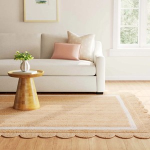 Alfombra Oriental Rectangular de Yute Trenzado Hecha a Mano con Patrón Geométrico, Base de Yute Antideslizante, Reversible, Apta para Mascotas, Baja Altura, Ideal para Picnic - Product Image 3