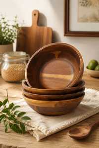 Grand bol en bois fait main, écologique, finition lisse, design luxueux, léger, passe au lave-vaisselle, ARIF HANDICRAFTS - Product Image 1