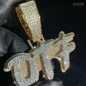 Colgante de Plata de Ley 925 para Hombre, con Letra, Número, Nombre, Inicial o Logotipo Personalizado, con Incrustaciones de Moissanita VVS, Certificado de Lujo, Estilo Hip Hop - Product Image 2