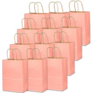Confezione da 32 Sacchetti Regalo in Carta Rosa Brillante di Medie Dimensioni con Manici 19,3x12x26,7 cm, Multiuso per Bomboniere - Product Image 2