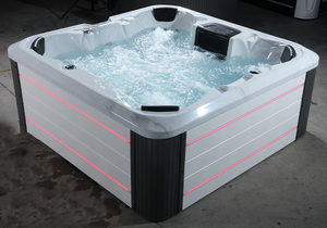 Nuovo Balboa in acrilico per 6 persone con controllo esterno idromassaggio vasca idromassaggio Free Standing per adulti funzione di massaggio in pietra quadrata in plastica - Product Image 2