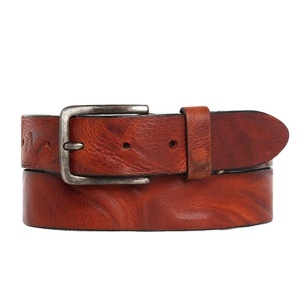 Cinturones de cuero de búfalo auténtico polaco para hombre, cinturón formal con logotipo personalizado impreso, cinturón de lujo hecho a mano de la mejor calidad, hebilla de acero inoxidable - Product Image 1