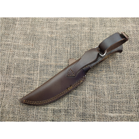 Couteau de chasse en acier de Damas, fait main, pour le camping en plein air, avec manche en bois et étui de transport durable pour la chasse