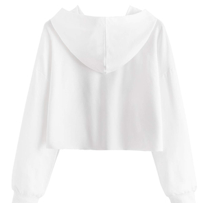 Hoodies courts personnalisés pour femmes, OEM, à épaules tombantes, zippés, vente en gros à bas prix - Product Image 2