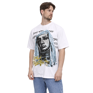 T-shirt graphique artistique pour homme, imprimé statue, style vintage, streetwear décontracté, coton, coupe ample, tendance, mode estivale - Product Image 2