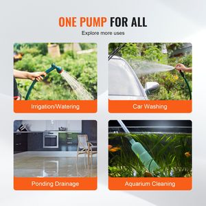 Pompa Elettrica Portatile 12V DC 360 GPH con Kit Tubo di Aspirazione da 6 Piedi e Girante da 1/10HP per Trasferimento Acqua - Product Image 2