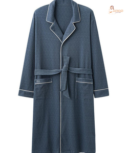 Bata de Baño de Algodón para Hombre, Manga Larga, Lisa, Ecológica, Cómoda, Tipo Kimono, Camisón, Pijama para Primavera, Verano y Otoño - Product Image 1