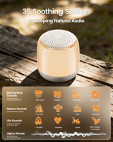 Machine à bruit blanc mini portable rechargeable OEM avec 35 sons et 12 modes d'éclairage pour bébé, enfant et adulte