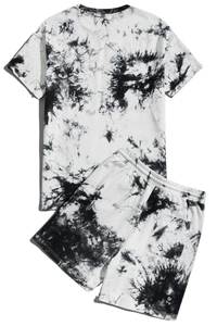 Custom Acid Washed Unisex Summer Breathable Quick Dry 100% Cotton Casual Two Piece T-Shirt Shorts Set Men Muzamin Apparel 220g - Product Image 5
