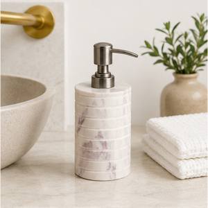 Distributeur de savon en marbre blanc naturel de luxe en gros avec pompe en acier inoxydable pour hôtels modernes et salles de bain domestiques - Product Image 4