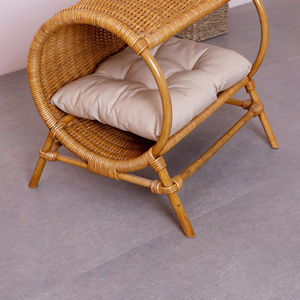 Handcrafted Rattan Pet Chair Elevated Wicker Pet Lounge Seat with <b>Cushion</b> Stylish Pet Furniture Cozy Pet Armchair OEM ODM - Product Image 3