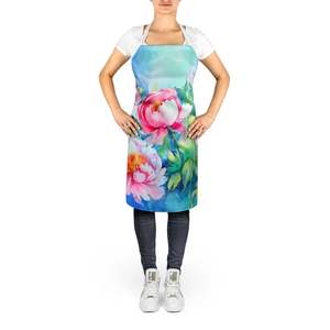 Unisex Large Multicolor Watercolor Peonies <b>Apron</b> for <b>Kitchen</b> Cooking Baking Crafts Gardening-for Adults <b>Women</b> Men - Product Image 2