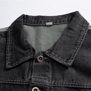 Chaqueta de Lona de Algodón Negra de la Mejor Calidad para Hombre, Estilo Urbano, Manga Larga, Cuello Alto, con Bolsillos Delanteros y Estampado de Dibujos Animados - Product Image 3