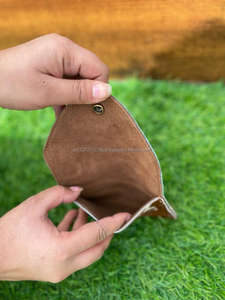 กระเป๋าใส่เหรียญทำจากหนังขนสัตว์ลายนูนทำมือของจริงสี่เหลี่ยมผืนผ้าเคสใส่บัตรเครดิตขนาดเล็กน่ารัก - Product Image 6