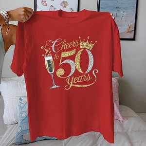 Cheers to 50 Years t-shirt femme en pur coton coupe confortable - Product Image 3