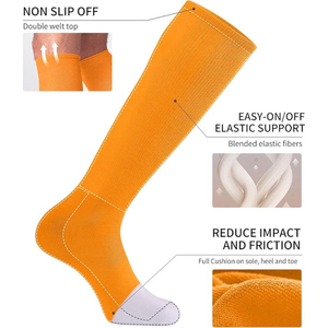 Daizha Sports Knee High Soccer Baseball Softball Sports <b>Socks</b> 100% Cotton Breathable Solid Color Summer Unisex Adult - Product Image 4