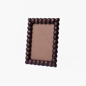 Round Wooden Beads Photo Frame Handmade Rectangle Tabletop Display Frame Custom <b>Home</b> Office Decor - Product Image 1