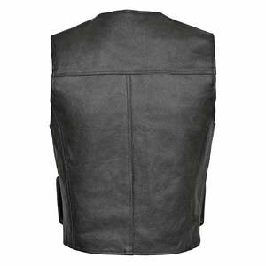 Chaleco Corto Impermeable de Cuero Genuino para Hombre, Marca Personalizada, con Cierre, Ecológico, Reversible, Estilo Motero, Primavera - Product Image 6