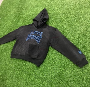 Sweat à capuche unisexe brodé lavé à l'acide 100% coton lourd hiver French Terry vente en gros raisonnable sweats à capuche pour hommes - Product Image 4