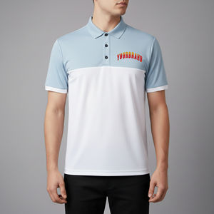 Polo de hombre 100% algodón tejido, estilo oversize, streetwear, con logo personalizado, transpirable, de manga corta y corte holgado. - Product Image 1