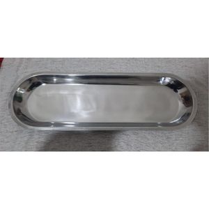 Plateau de service rectangulaire de luxe en métal martelé argenté – Grand plateau de buffet en acier inoxydable pour mariages et événements traiteur - Product Image 4