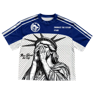 Custom Men's V-Neck Printed Short Sleeve Mesh Football Jersey with Custom Team Names and Numbers <b>Blank</b> Design - Product Image 1