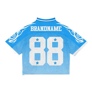 T-shirt en maille ample et court pour homme, style vintage streetwear sportif rétro américain, maillot de football/soccer pour hommes - Product Image 6