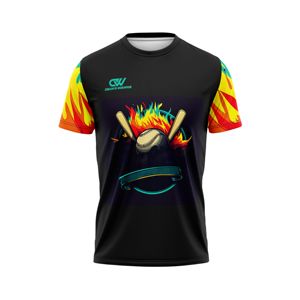 เสื้อเบสบอลแบบสั่งทำ OEM/ODM ออกแบบลายพิมพ์แบบ Sublimation แขนสั้น คอกลม ผ้าโพลีเอสเตอร์ 100% ระบายอากาศได้ดี สำหรับทีมและสโมสร - Product Image 1