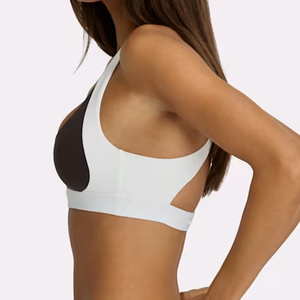 MILIENZ Soutien-gorge de sport pour femme, bleu marine, à bretelles convertibles, taille mi-haute, design torsadé, maintien léger, sans coutures, respirant, pour le yoga et l'activité - Product Image 2
