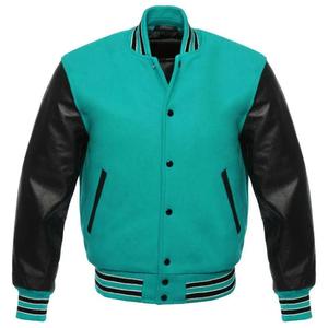 Veste universitaire sur mesure de haute qualité pour homme, avec manches en cuir, fermeture à boutons, coupe classique, style décontracté, en vente - Product Image 6