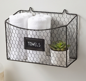 Premium Modern Wall Mounted Metal Wire <b>Storage</b> <b>Basket</b> <b>Rectangle</b> For Neatening Multi Purpose Use Stylish Wall Accent - Product Image 6