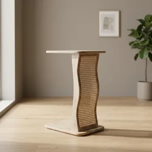 Handmade <b>Rustic</b> Wood <b>Coffee</b> <b>Table</b> with Woven Base Modern Living Room Furniture SUNWOODD EXPO Model 00 - Product Image 3