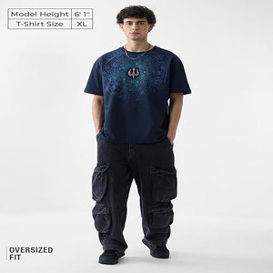 Camiseta de Corte Cuadrado para Hombre, 250-300 g/m², Hombros Caídos, Ajuste Holgado, Estilo Crop, Oversize, 100% Algodón - Product Image 4