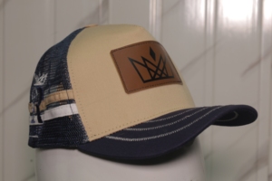 Gorra Trucker de Malla Beige con Parche de Cuero Marrón, Ajustable, Unisex, Casual, para Exteriores, Primavera/Verano, Diseño de 6 Paneles - Product Image 5