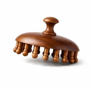 Cepillo Masajeador de Cuero Cabelludo de Madera Artesanal Bela, Grabado con Láser, Masaje Manual para la Cabeza, Estimulador del Crecimiento del Cabello, Alivio de la Caspa, Terapia de Spa - Product Image 3