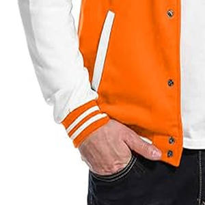Chaquetas Letterman de Lana Bordada con Cuero Sintético de Piel de Vaca, Chaqueta Bomber Varsity Personalizada para Hombre - Product Image 4