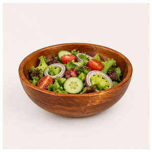 Eco-Friendly Sustainable Handcrafted Solid Acacia Wood Salad Serving Bowl Set Durable Natural Round Fruit Snack Mixing Bowls - Product Image 2