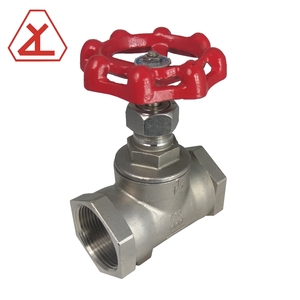 วาล์วโกลบีสเตนเลสสตีลแบบเกลียวพร้อมมือหมุนสีแดงสำหรับท่ออุตสาหกรรม - Product Image 3