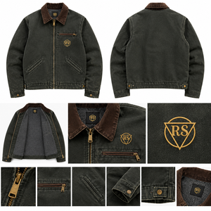 Fully Custom <b>Canvas</b> Work <b>Jacket</b> Streetwear Fashion Vintage Washed Plus Size <b>Canvas</b> <b>Jacket</b> Zip up Heavyweight <b>Jacket</b> For <b>Men</b> - Product Image 1