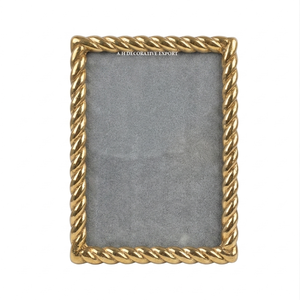 Luxury Gold Brass Twisted Rope Picture <b>Frame</b> Elegant <b>Metal</b> Tabletop Photo <b>Frame</b> for Home Decor Vintage Style Decorative <b>Frame</b> - Product Image 2