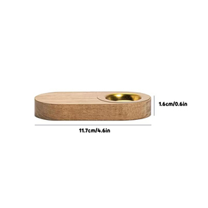 Brûleur à Bakhoor ovale en bois avec calligraphie arabe, plateau porte-encens Oud avec coupelle perforée en métal doré amovible pour la maison - Product Image 3