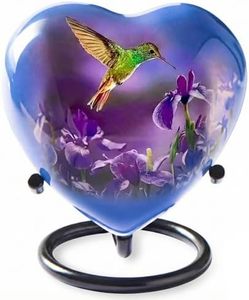 Royal Aluminum Heart Shape Cremation <b>Keepsake</b> Urn Memorial Tribute Holder Designed With Durable Secure Closure - Product Image 4