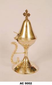 Incensario de Latón Hecho a Mano para Iglesia Ortodoxa con Tapa de Cruz, Decoración Tradicional Religiosa para Altar - Product Image 3