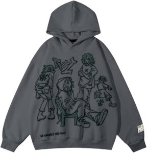 เสื้อฮู้ดดี้โอเวอร์ไซส์ลายกราฟิกสำหรับผู้หญิง ไซส์พลัส ผ้าโพลีเอสเตอร์หนานุ่ม ระบายอากาศได้ดี สวมใส่สบายๆ สไตล์ลำลอง สำหรับฤดูใบไม้ร่วง - Product Image 4
