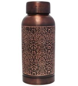 Copper Water <b>Bottle</b> with Double Wall Straw & Handle-Copper-Charged Water for Empty Stomach Health - Product Image 1