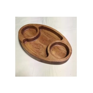 Plateau de service en bois de forme irrégulière, durable et élégant, pour la maison, l'hôtel, le restaurant, les mariages et les fêtes - Product Image 1