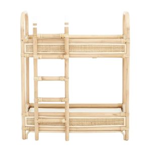 Lit superposé en rotin pour poupée, très tendance, en osier naturel, décoration esthétique pour chambre à coucher, cadeau jouet pour petites filles - Product Image 2