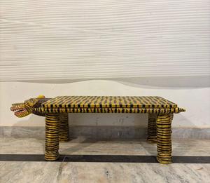 Wooden Tiger Pattern <b>Animal</b> <b>Stool</b> Coffee Table Painted Decorative Accent Furniture for Living Room Interior Display Use - Product Image 6