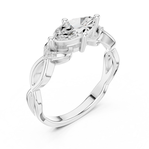 Joyas románticas 10K Real Gold Moissanite Halo Anillo de bodas Joyería fina - Product Image 3