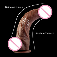 Dildo Realista para Mujeres de 7.87 Pulgadas a Bajo Precio en Color Marrón y Negro, Pene Grande Realista con Juguetes Sexuales para Mujeres Adultas
